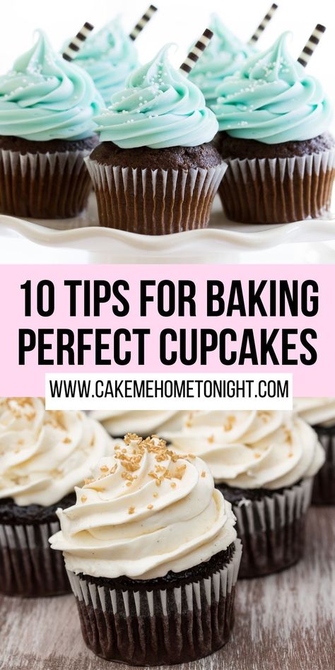 Cupcake Temperature Baking, How To Make Boxed Cupcakes Better, Icing Cupcakes For Beginners, Make Cupcakes Taste Like Bakery, Cupcake Hacks Baking Tips, How To Make Dense Cupcakes, Perfect Box Cupcakes, How Many Desserts For Dessert Table, Best Easy Cupcakes