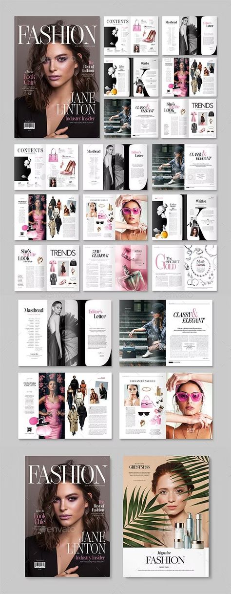 Fashion Magazine Template, Print Templates | GraphicRiver Fashion Layout Magazine, Fashion Magazine Cover Page, Magazine Layout Aesthetic, Vogue Template, Luxury Magazine Layout, Fashion Magazine Page Layout, Magazine Name Ideas, Art Magazine Layout Design, Aesthetic Fashion Magazine Layout