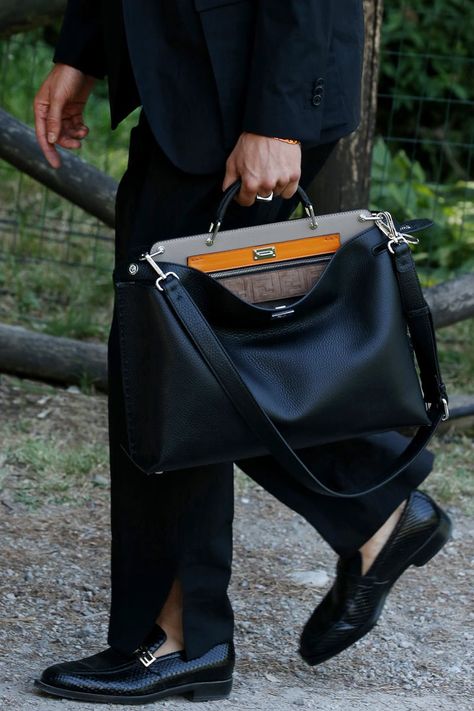 Fendi Peekaboo Bag, Peekaboo Bag, Luca Guadagnino, Ryuichi Sakamoto, Mens Bags Fashion, Fendi Peekaboo, Man Purse, Movie Director, Mens Leather Bag