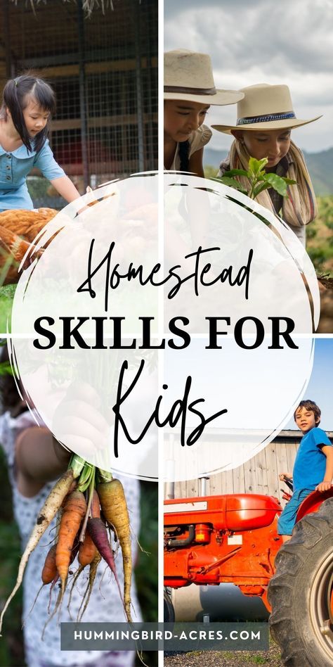 Living on a homestead requires certain skills that every kid should know. These skills will help them be more self-sufficient and better prepared for life. Check out this list of essential homestead skills for kids! Homesteading Activities For Kids, Homestead Skills, Beginner Homesteading Skills, Homesteading For Beginners, Preschool Life Skills, Homesteading Skills Frugal Living, Basic Homestead Skills, How To Start A Homestead With No Money, Homestead Style