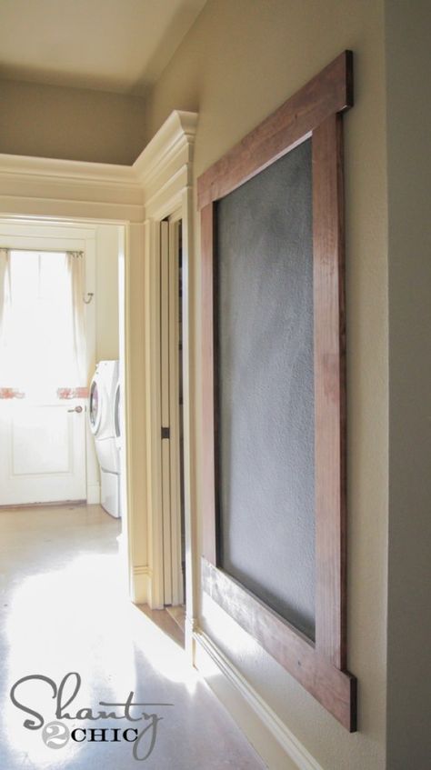 Framed Chalkboard Wall, Shanty 2 Chic, Diy Chalkboard, Framed Chalkboard, Deco Originale, Board Wall, Chalkboard Wall, Door Trim, Chalkboard Paint