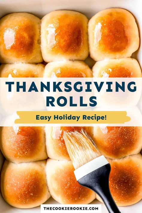 These homemade Thanksgiving Rolls are perfect for your holiday feast. They're soft and fluffy, deliciously buttery, and they're pretty easy to make with just a handful of ingredients. They're the best rolls for Thanksgiving dinner because they really go the extra mile to make the whole meal feel special. Yeast Rolls Thanksgiving, Fluffy Thanksgiving Rolls, Orange Dinner Rolls Recipe, Easy Fluffy Dinner Rolls Recipe, Thanksgiving Bread Rolls Recipe, Rolls Homemade Easy Recipes, Rolls Easy Homemade, Perfect Dinner Rolls, Thanksgiving Buns Roll Recipe