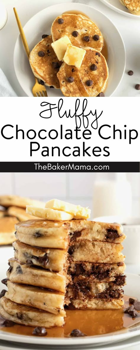 Chocolate Chunk Pancakes, Chocolate Chip Pancakes With Bisquick, Blueberry Chocolate Chip Pancakes, Small Batch Chocolate Chip Pancakes, Chocolate Chip Pancakes For One, Choc Chip Pancakes Easy, Pancake Chocolate Chip, Bisquick Chocolate Chip Pancakes, Best Chocolate Chip Pancake Recipe