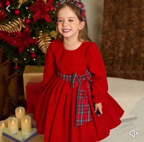 Christmas Gown, Kids Christmas Dress, Toddler Christmas Dress, Sewing Collars, Girls Holiday Dresses, Velvet Christmas, Festive Look, Flounce Sleeve, Christmas Parties