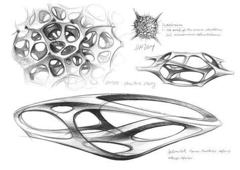 Zaha Hadid Sketch, Bionic Design, Drukarka 3d, Logos Retro, Generative Design, Industrial Design Sketch, Interior Sketch, Parametric Design, Form Design