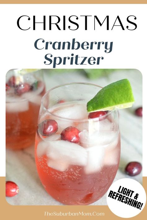 Christmas Wine Spritzer, Cranberry Spritzer Cocktails, Christmas Spritzer Drink, Diy Christmas Drinks, Spritzer Drink, Christmas Vodka, Wine Spritzer Recipe, Smothered Chicken Recipes, White Wine Spritzer