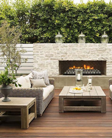 Like the concrete spheres would prefer a smoother face- maybe concrete for modern minimal look 53 Most amazing outdoor fireplace designs ever Design Camino, Outdoor Fireplace Designs, Backyard Fireplace, Patio Fireplace, Backyard Inspiration, Backyard Living, Outdoor Inspirations, Fireplace Design, Outdoor Fire