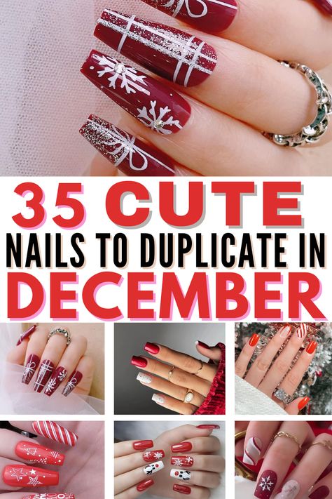 Holiday Nails Winter Christmas Red, Nail Ideas Almond Shape Christmas, December Gel Nail Ideas, Short Stiletto Christmas Nails, December Acrylic Nails Art Ideas, December Nail Ideas 2023, December 2023 Nails, Holiday Nails Winter Christmas Almond, Christmas Nails Long Almond