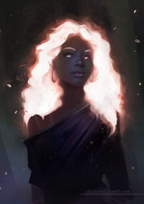 This is beautiful💖 Fantasy Magic, Wow Art, Afro Art, Arte Fantasy, Black Women Art, Character Portraits, A Drawing, White Hair, Pretty Art