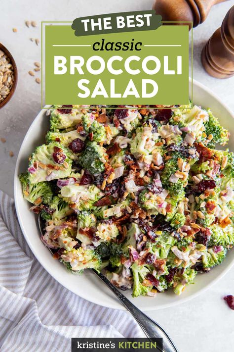 Broccoli Salad With Cranberries Bacon, Optavia Broccoli Salad, Best Broccoli Salad Ever, Broccoli Mayo Salad, Homemade Broccoli Salad, Broccoli Salad Thanksgiving, Broccoli Salad Raisins, Brocoli Cranberry Salad Recipes, Salad Dishes Ideas