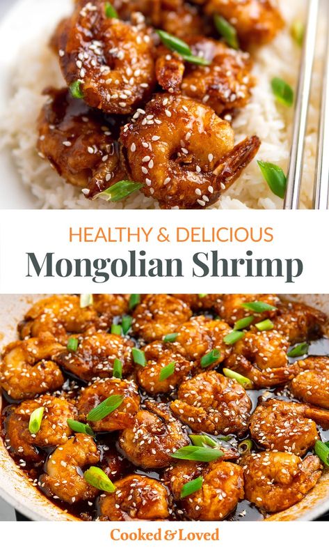 This Mongolian shrimp recipe is a scrumptious combination of succulent shrimp (prawns) coated in light crispy batter, stir-fried with a sweet and savoury Asian sauce, and garnished with a sprinkle of green onions and sesame seeds. This seafood version of the classic Chinese dish is so easy to make that even a novice cook can whip it up in no time. This recipe is gluten-free with paleo-friendly swaps. Shrimp Recipes Asian Style, Shrimp Asian Recipe, Chinese Prawn Recipes, Mongolian Shrimp, Shrimp Stir Fry Recipes, Husband Recipes, Korean Shrimp, Gut Friendly Recipes, Shrimp Paleo