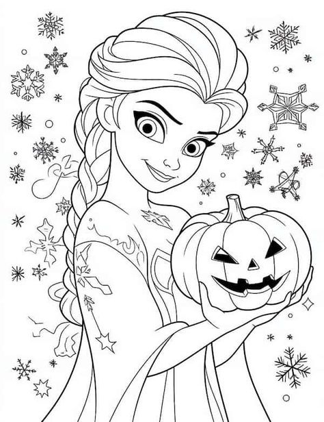 Halloween Elsa coloring page Barbie Halloween Coloring Pages, Halloween Coloring Pages Disney, Halloween Kids Coloring Pages, Fall Sheets, Kids Halloween Coloring Pages, Halloween Colouring Pages, Disney Halloween Coloring Pages, Elsa Halloween, Halloween Colouring