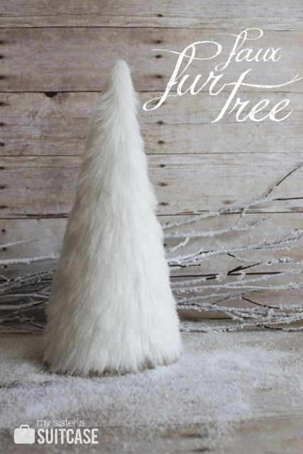 Make a Faux Fur Tree ~ http://tatertotsandjello.com/2012/12/happy-holidays-make-diy-faux-fur-trees.html Winter Mantels, Fur Tree, Christmas Cones, Silver Christmas Decorations, Glam Christmas, Real Christmas Tree, A White Christmas, White Christmas Decor, Navidad Diy