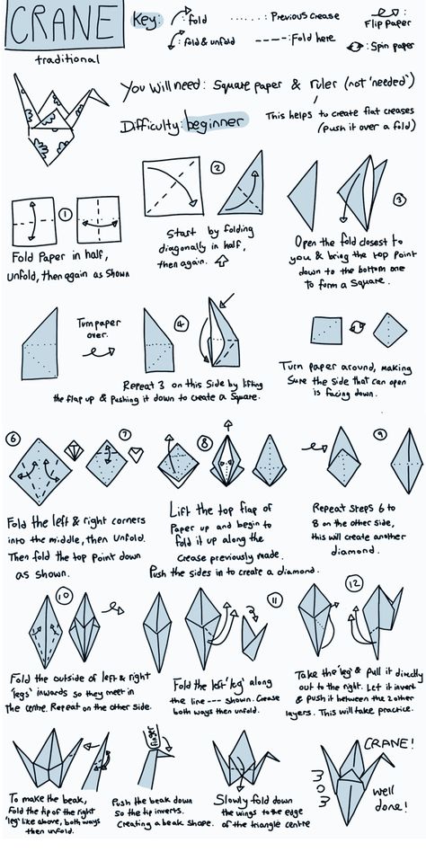 Origami Crane Tutorial, How To Origami, Origami Tutorial Easy, Cute Origami, Origami Ideas, Paper Craft Videos, Origami Patterns, How To Make Origami, Pinterest Diy Crafts