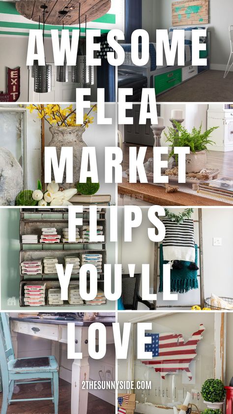 You’ll be inspired by 50 flea market finds, thrifted pieces and yard sale treasures that have been upcycled into beautiful and useful pieces. Before and after ideas that will inspire you. Easy ideas to DIY and repurpose amazing furniture, lighting and home decor ideas for your home. Refinish furniture and flip for a profit. #repurposedfurniture #paintedfurniture #thriftstorediyproject Unique Repurposed Items, Flee Market Flip Ideas, Thrift Flips Decor, Flea Market Flip Ideas Upcycling, Flea Market Flip Ideas Before After, Furniture Repurpose Ideas, Upcycled Thrift Store Finds, Furniture Flips Before After, Repurposed Furniture Diy Upcycling