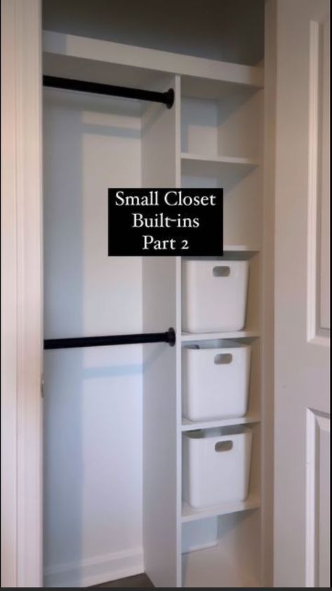 Small Closet Design Ideas Bedrooms, Closet System For Small Closet, Small Closet Shelving Ideas Diy, Diy Small Bedroom Closet Ideas, Ikea Closet Organization Small Spaces, Ideas For Small Closets Organizing, How To Build Built In Closet, Small Closet Corner Ideas, Small Hall Closet Organization Ideas