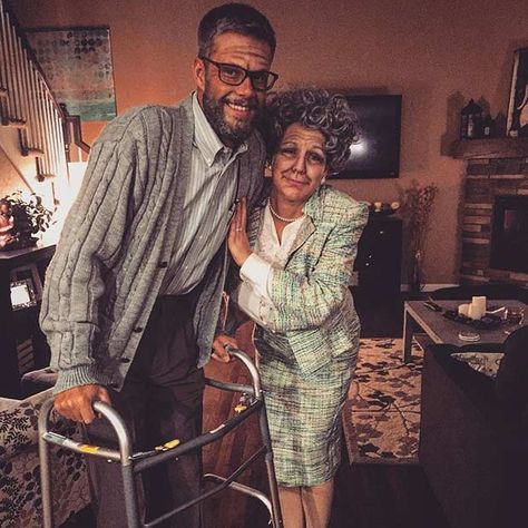 Old Couple Halloween Couple Costume Idea Elderly Couple Costume, Old Couple Costume Ideas, Old People Costume Couple, Old Costume Ideas, Old Couple Halloween Costume, Old People Halloween Costumes, Old Couple Costume, Old Lady Costume For Women, Creative Couples Costumes