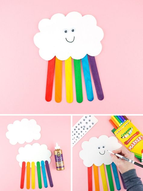 10 Rainbow Crafts for Kids | Fun365 Class 1 Craft Work, Easy Craft Activities For Preschoolers, Art And Craft Preschool Ideas, Rainbow Art And Craft For Preschool, Art And Crafts For Kindergarten, Arts And Craft Preschool, Art And Craft Activity For Kindergarten, Rainbow Arts And Crafts For Kids, Easy Arts And Crafts For Kindergarten