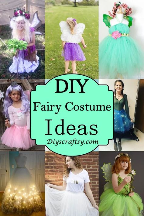 25 DIY Fairy Costume Ideas Cheap Fairy Costume, Fairy Dress Up Ideas, Diy Fairy Costumes For Women, How To Make A Fairy Costume Diy, Fairy Tutu Costume, Diy Fairy Tale Costumes For Women, Fairy Dresses For Kids, Fairy Costumes For Women, Girls Fairy Costume Diy