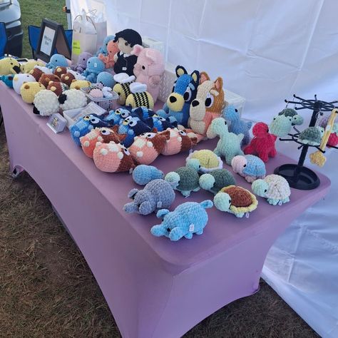 Day 2 market setup at the Celtic festival! Lakeshore park in Brandon, Ms. . . . Hashtags: #mississippi #shopsmall #crochetersofinstagram #crochet #smallbusiness #plushie #explore #amigurumi #crochetlove Crochet Market Setup, Market Setup, Celtic Festival, Crochet Market, Crochet Plushie, Insta Feed, Mississippi, Small Shop, Amigurumi