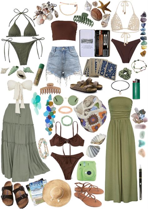 Beachy Cute Outfits, 2000 Beach Outfit, Island Life Outfit Boho Style, Beach Hippy Outfit, Cute Beach Fits Aesthetic, Boho Beach Clothes, Colorful Beachy Outfits, Hippy Outfits Summer, Beach Bohemian Outfits