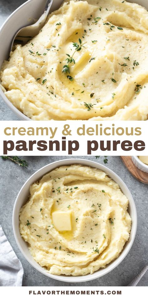 Creamy Parsnip Puree, Carrot Parsnip Puree, Potato And Parsnip Mash, Parsnip Mash Recipes, Parsnip Potato Puree, Potato Parsnip Mash, Mashed Parsnips And Potatoes, Best Parsnip Recipe, Healthy Parsnip Recipes