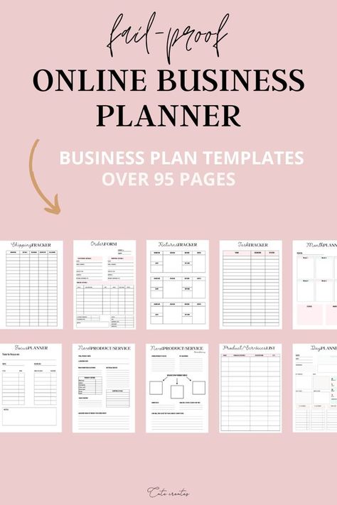 Online Business Planner, Small Business Plann Business Planner Printables, Online Business Planner, Planner Small Business, Financial Budget Planner, Boss Moves, Planner Writing, Instagram Planner, Business Setup, Online Business Tools