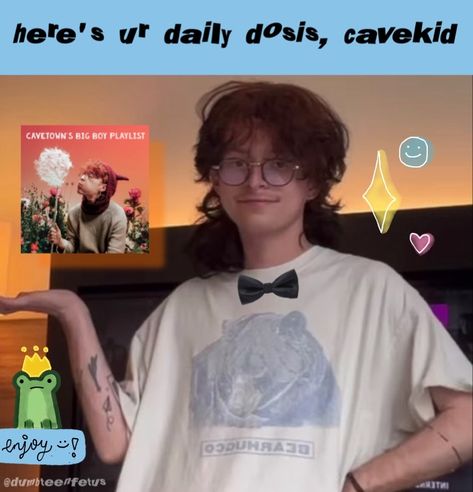 ~ edit by me : ) • dumbteenfetus • pic via @lemon.socks ig stories - AHFJAJ after what @Ash_888_’s comment dEsEncaDenÓ (i had to use spanish there was no other way lol) I HAD TO MAKE THIS EDIT— la corbatita de waiter xdd ~ Cavetown Bracelets, Cave Town, Frankie Cosmos, Magic 8 Ball, 8 Ball, Everything Is Awesome, Indie Music, Ig Stories, Big Boy