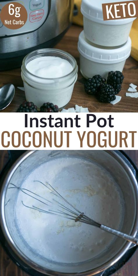 Instant Pot Coconut Yogurt, Coconut Milk Yogurt Instant Pot, Dairy Free Yogurt Instant Pot, Coconut Yogurt Instant Pot, Yogurt Instant Pot, Dairy Free Yogurt Recipe, Coconut Yogurt Recipe, Instant Pot Yogurt Recipe, Homemade Coconut Yogurt