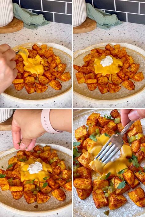 Taco Bell Air Fryer, Copycat Taco Bell Potatoes, Taco Bell Potatoes Air Fryer, Loaded Potato Griller Taco Bell, Potato Tacos Air Fryer, Cheesy Taco Potato Bowls, Cheesy Fiesta Potatoes Taco Bell, Taco Bell Potato Soft Taco, Taco Bell Potatoes Copycat Recipes