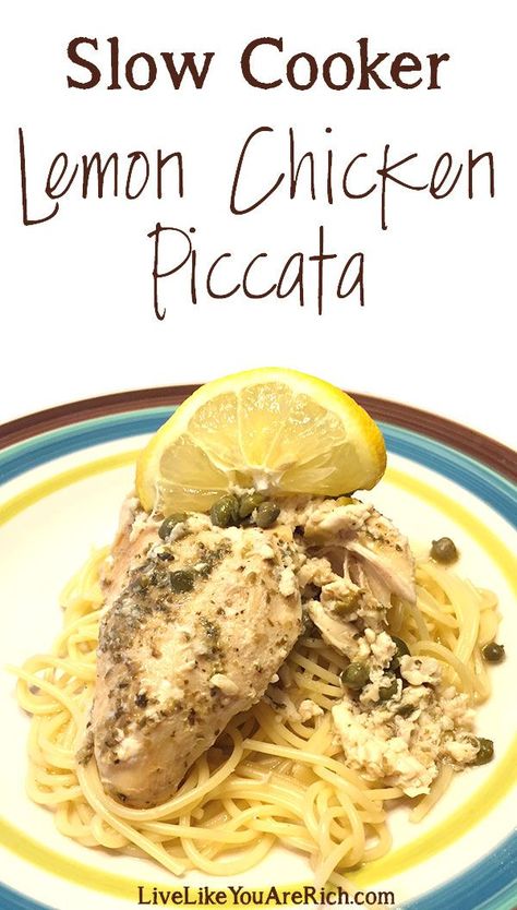 lemonchickenpiccata Slow Cooker Lemon Chicken Piccata Slow Cooker Lemon Chicken, Lemon Chicken Piccata, Chicken Piccata Recipe, Easy Slow Cooker Chicken, Slow Cooked Meals, Chicken Piccata, Crock Pot Slow Cooker, Crock Pot Cooking, Easy Slow Cooker