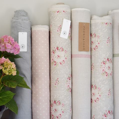 Pink Kids Bedrooms, Peony And Sage, Shabby Chic Room, White Cottage, Retro Fabric, Check Fabric, Fabulous Fabrics, Pink Kids, French Inspired