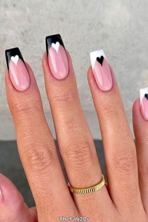 Make a statement with black and white nails! Our collection features 51+ bold and striking designs, including stripes, polka dots, and geometric patterns. Whether you prefer a classic or edgy look, we've got you covered. Browse our selection now for the perfect black and white nail design! Ballerina Nails Designs, Feather Nails, White Tip Nails, Nail Polish Gift, Ballerina Nails, Black Nail, White Nail, Fabulous Nails, French Tip Nails