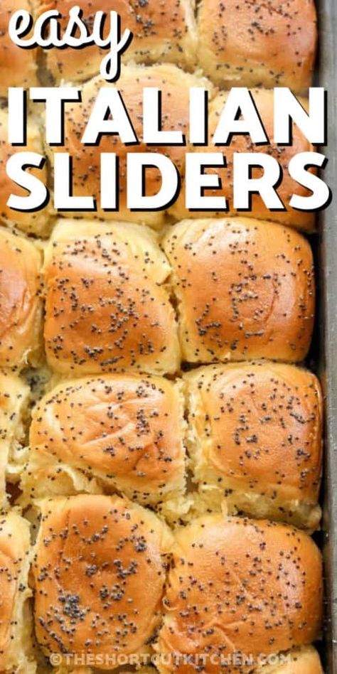 Easy Cheap Sliders, Sliders Dinner Ideas, Hawaiian Roll Sliders Salami, Hawaiian Rolls Recipe Sandwiches, Oven Hawaiian Roll Sandwiches, Easy Italian Sliders Hawaiian Rolls, Sliders Italian Recipes Hawaiian Rolls, The Best Sliders, Baked Italian Sliders