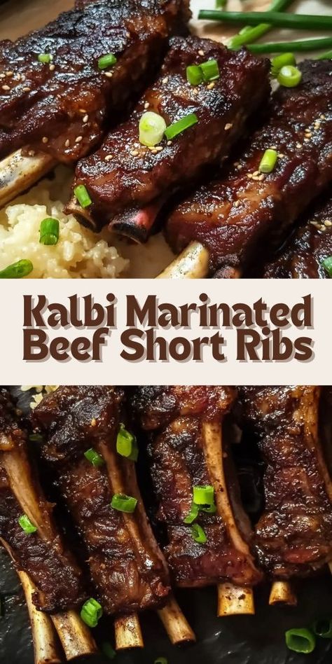 These Kalbi Short Ribs are perfect for those who love bold flavors and juicy, grilled meat! 🥩🔥 Marinated in a sweet and savory Korean BBQ sauce, these short ribs are grilled to perfection and make for a delicious and easy dinner. Perfect for BBQs, family dinners, or whenever you’re craving rich, smoky flavors.

📌 Save this pin to grill up juicy and flavorful Kalbi short ribs for your next meal!
#KalbiShortRibs #KoreanBBQ #GrilledMeat #FlavorfulMeals #BBQRecipes #BoldFlavors Kalbi Marinade Recipe, Flanken Short Ribs Recipe, Asian Ribs Recipe, Kalbi Marinade, Kalbi Short Ribs, Korean Beef Short Ribs, Grilled Beef Short Ribs, Grilled Beef Ribs, Bbq Beef Short Ribs