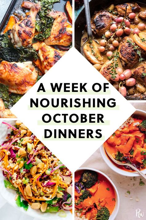 Settle into the first week of October with all things cozy. Here, seven nourishing, soul-warming recipes to make for dinner this week. #octoberrecipes #fallrecipes #falldinners #easydinners #dinnerrecipes #easyrecipes #nourishingmeals Warming Recipes, October Food, Meals To Cook, Fall Cooking, Fall Dinner Recipes, Fashion Family, Make Ahead Meals, Food Fashion, Quick Dinner Recipes