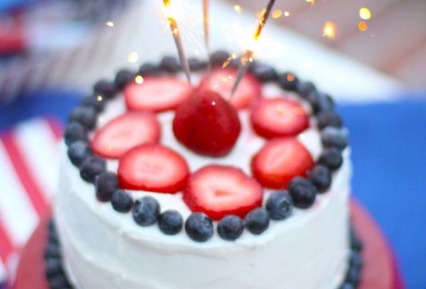 How to Make a July 4th Sparkler Cake Fourth Of July Cakes, 4th Of July Cake, Cheap Healthy, 4th Of July Desserts, Brownie Desserts, Vanilla Buttercream Frosting, Fourth Of July Food, Oreo Dessert, July Birthday