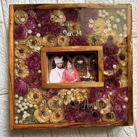 "Forever captured: cherished wedding card and varmala beautifully preserved in resin." ✨💫 . For more beautiful arts 👉 @sparrow_creations_exclusive . #varmalapreservation #weddinginspiration #weddinggoals #weddingcard #resinmagic #resinart #art #glory #beautiful #wonders #trend #instagood #new #dailymemes #update Wedding Card Preservation, Resin Art Varmala Preservation, Varmala Resin Art, Varmala Preserve In Resin, Wedding Preservation, Varmala Preservation, Anarkali Dress Pattern, Wedding Goals, Anarkali Dress