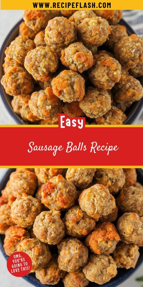 Want to impress your friends with a savory appetizer? These Sausage Balls are a crowd-pleaser, combining juicy sausage and cheesy goodness in every bite. Don’t forget to save this recipe for your next gathering when you need a delicious and simple snack! Sausage Balls With Sweet Chili Sauce, Sausage Cheese Tray, Sausage Balls Homemade, Hot Sausage Balls Bisquick, Sausage Ball Bites, Sausage Balls Recipe Bisquick, Old Bay Sausage Balls, Simple Sausage Balls Recipe, Cheese And Sausage Balls