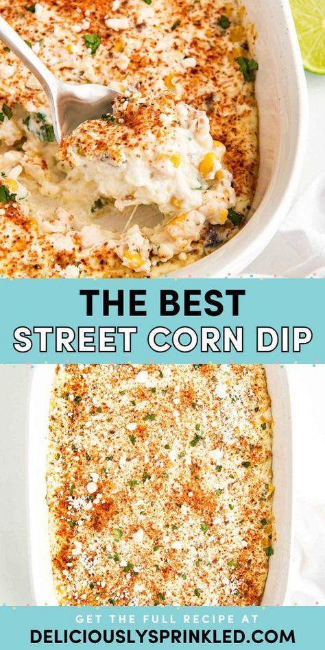 The BEST Street Corn Dip! Loaded with Mexican-inspired flavors, this tortilla chip dip is a crowd-pleasing summer appetizer for party. Save this easy 4th of July recipe and check out what else to serve with this simple summer dip! Tortilla Chip Dip, Appetizer For Party, Corn Appetizers, Street Corn Dip, Summer Dip, Chip Dip Recipes, Dip For Tortilla Chips, Corn Dip Recipes, Tortilla Chip