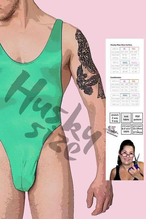 Elevate Your Style with Our Exclusive Husky Size XL-XXXXL Men's Racerback Bodysuit Sewing Pattern! Learn to assemble and sew your Racerback Bodysuit with the Sew Skimpy assembly tutorial 🎥https://youtu.be/lQRO58rCgTc 🧵Our men's racerback bodysuit sewing pattern covers the torso and crotch while leaving the legs exposed. It does has a thong-style back💎 Men's thong bodysuits emphasize and highlight the shape and contour of the body💯 Bodysuit Sewing Pattern, Husky Man, Serger Stitches, Mens Bodysuit, Training Swimsuits, Men's Boxers, Sports Swimsuits, Random Crafts, Pants Sewing