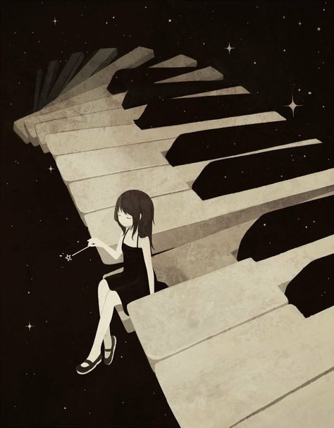 Piano Senior Pictures, Anime Piano, Piano Girl, Piano Art, Gif Disney, Music Drawings, Musical Art, Music Images, Playing Piano