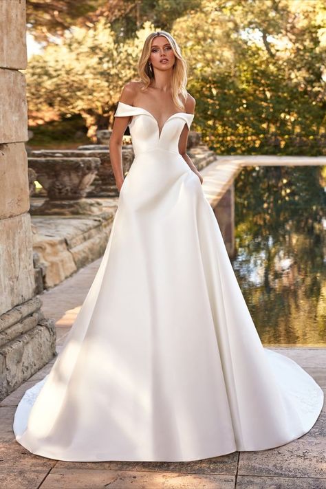 Dress: WINNIE Mikado Wedding Dress, Wedding Dress Crafts, Pronovias Bridal, Elegant Bridal Gown, Contemporary Bridal, Pronovias Wedding Dress, Wedding Dress Couture, Princess Wedding Dresses, Couture Wedding