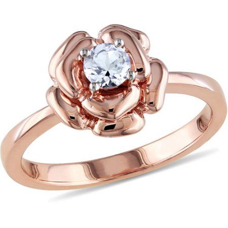 Sapphire Flower Ring, Rose Gold Flower Ring, Pink Gold Jewelry, Gold Flower Ring, Silver Flower Ring, Rings Collection, White Sapphire Ring, Floral Ring, Rose Ring