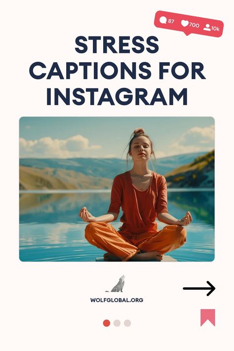 Promotional graphic featuring a woman meditating by water, with text "Stress Captions for Instagram."
An infographic with positive affirmations for stress relief, including emojis and a call to action button.
Woman with laptop surrounded by social media icons, advertising Instagram engagement pod. Calm Captions For Instagram, Life Captions, Serenity Now, Rough Day, Captions For Instagram, Photo Caption, Free Instagram, Instagram Quotes, Burn Calories