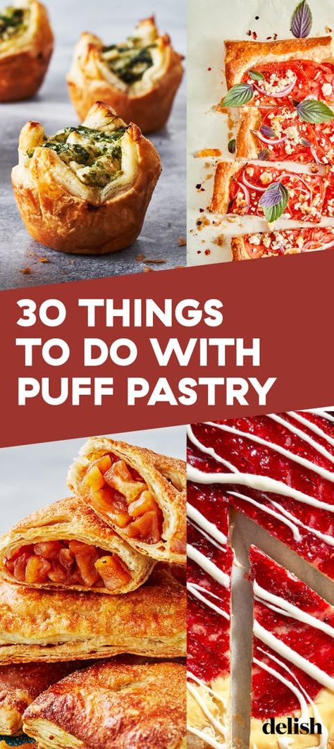 31 Best Pastry Puff Recipes - Ideas For How To Use Puff Pastry Pastry Puff Recipes, Easy Pastries, Puff Recipes, Puff Pastry Recipes Dinner, Recipes Using Puff Pastry, Puff Pastry Recipes Appetizers, Finger Sandwich, Puff Pastry Recipes Savory, Easy Puff Pastry Recipe