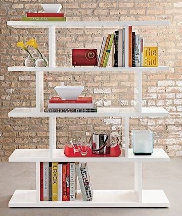 DIY Open Bookshelf Plan | Habitat Home Blog Homemade Bookshelves, Diy Open Shelving, Partition Ideas, Room Divider Shelves, Simple Bookshelf, Sliding Room Dividers, Bookshelf Plans, Open Bookshelves, Trendy Apartment