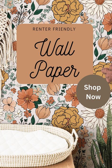 Renter-friendly wallpaper is the perfect solution for those who want to decorate their homes without worrying about damaging the walls or losing their security deposit. This type of wallpaper is designed to be easily removable, making it an ideal choice for renters or anyone who wants a temporary decor solution. Wallpaper With Accent Wall, Vintage Removable Wallpaper, Midcentury Modern Wallpaper Accent Wall, Floral Wallpaper Bathroom Ideas, Half Bath With Wallpaper Accent Wall, Wallpaper In Bathroom Ideas, Cabinet Living Room Decor, Renter Friendly Wallpaper, Modern Bedroom Wardrobe