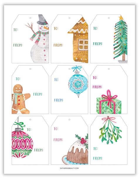 Diy Christmas Gift Tags, Free Holiday Gift Tags, Happy Holidays Gift Tags, Printable Holiday Tags, Free Christmas Tags, Homemade Gift Tags, Free Christmas Tags Printable, Free Printable Christmas Gift Tags, Christmas Gift Tags Free