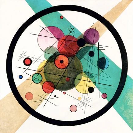 Kandinsky Circles, Kandinsky Art, Most Famous Paintings, Geometric Abstraction, Wassily Kandinsky Paintings, Expressionism Abstract, Soyut Sanat Tabloları, Famous Art, Modern Poster